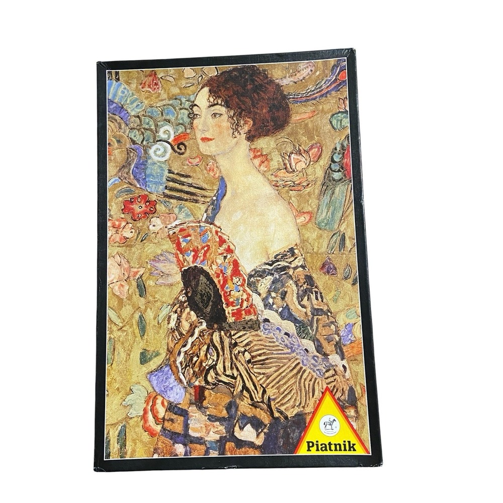 Piatnik Gustav Klimt Lady with Fan 1000 Piece Jigsaw Puzzle #567940 Complete